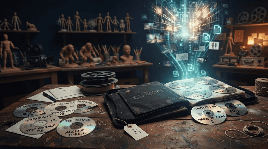 閉鎖したTippett Studioの資料がCDバインダーで競売に…と思いきや、匿名の誰かがInternet Archiveに上げていた話（約90GBは49.6GBで、本当の壁は権利だった）